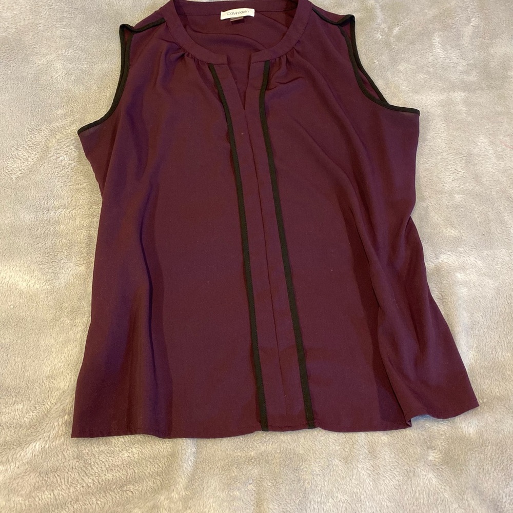 Calvin Klein versatile sleeveless blouse